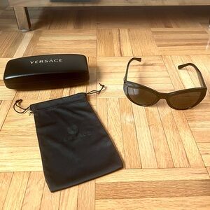 Brand New Versace Black Medusa Crystal Sunglasses